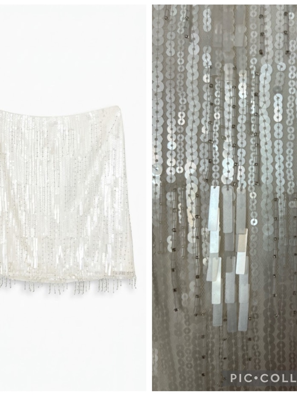 J.Crew Collection 2014 Beaded Sequin Mini Fringe Skirt White $895 0